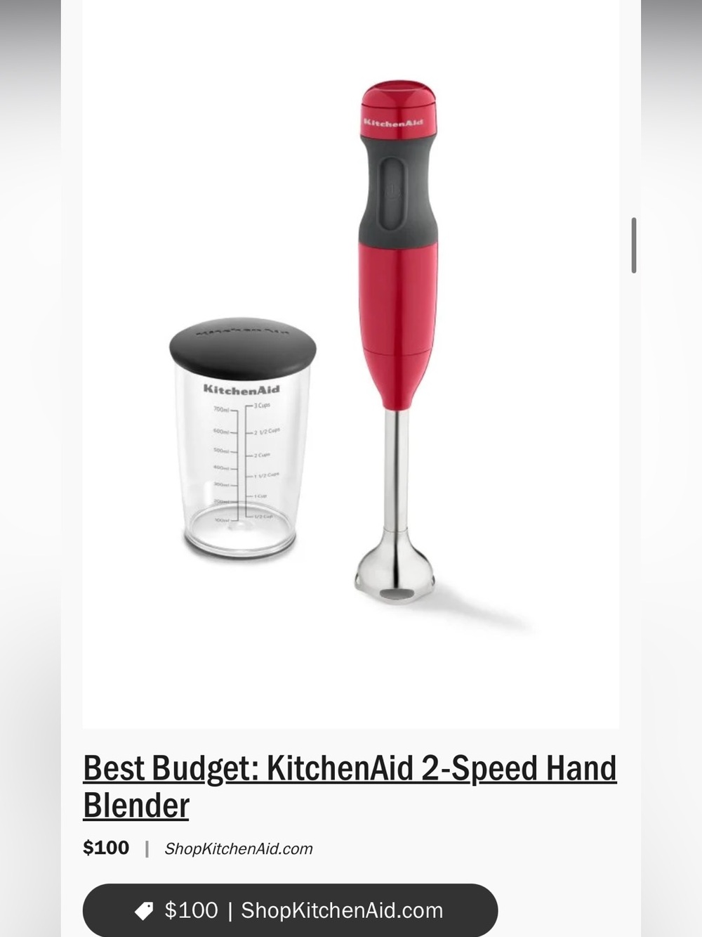 KitchenAid Hand Blender - Rouge Empire